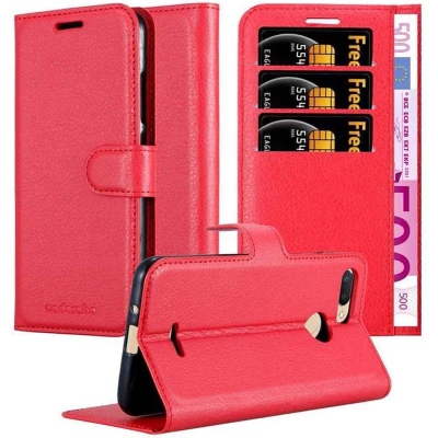 Afbeelding van Cadorabo Hoesje geschikt voor Xiaomi RedMi 6 in KARMIJN ROOD Beschermhoes met magnetische sluiting, standfunctie en kaartvakje Book Case Cover Etui