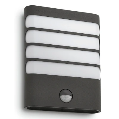 Afbeelding van Raccoon buitenwandlamp met sensor 1 lichts antraciet Philips