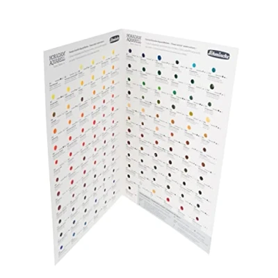 Afbeelding van Schmincke HORADAM® AQUARELL Dot kaart met 140 tinten 14 999 140, voor het testen van alle nuances