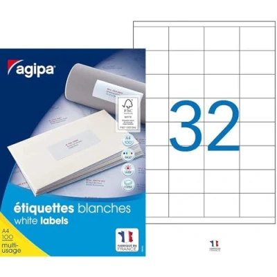 Afbeelding van Apli Agipa doos met zelfklevende etiketten veelzijdig inzetbaar FSC gecertificeerd antistuwing 51 x 33,8 mm 3200