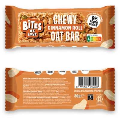 Afbeelding van BitesWeLove Chewy Oat Bar Cinnamon Roll 16 x 30 gram