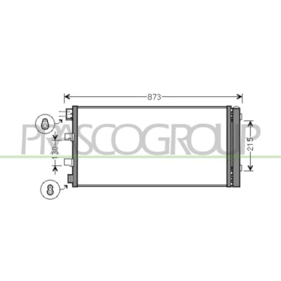 Afbeelding van PRASCO OP954C003 Condensor Airco Met droger 15 10 Aluminium 775 R 134a RENAULT: MASTER 3 Kasten