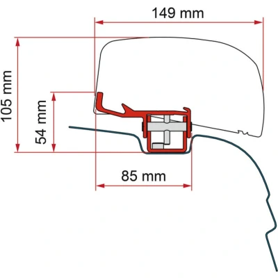 Afbeelding van Fiamma Kit Adapter F40 Van VW T5 T6 Kleurloos Luifels Accessoires