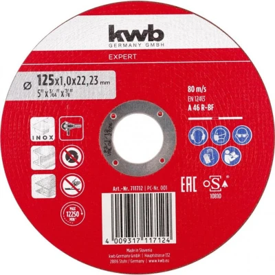 Afbeelding van KWB Doorslijpschijf 125 x 1,0 22,23 mm CUT FIX INOX