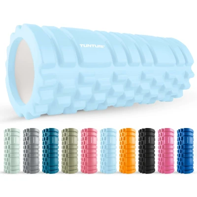 Afbeelding van Tunturi Yoga Grid Foam Roller Massage 33 cm lang Foamroller fitness Licht Blauw Incl. gratis app