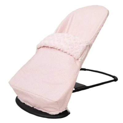 Afbeelding van Overtrek + tas voor BabyBjörn Balance Soft (vervangt de originele vulling), hypoallergeen, zeer zacht, ademend (biologisch katoen) (roze ster)