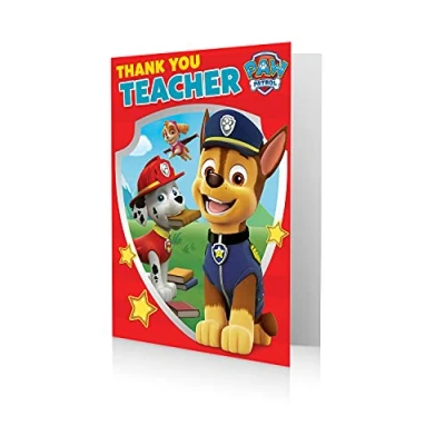 Afbeelding van Paw Patrol verjaardagskaart voor bedankleraren, officieel cadeau idee