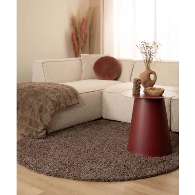 Afbeelding van Hoogpolig Tapijt/Vloerkleed Shaggy Trend Effen Rond Taupe 200 Cm
