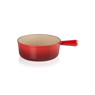 Afbeelding van Le Creuset Gietijzeren Ronde Steelpan Zonder Deksel In Kersenrood 24cm