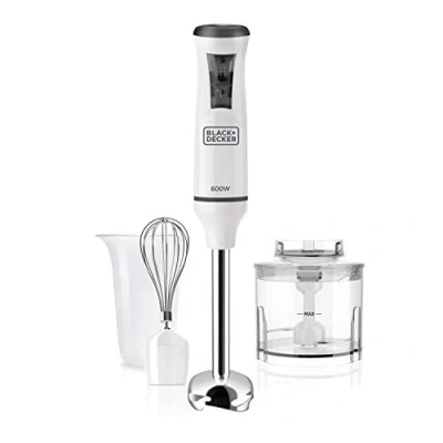 Afbeelding van Handblender Black &amp; Decker BXHBA600E 600W Roestvrij staal Wit