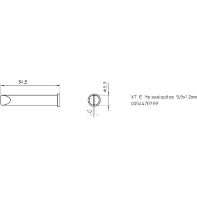 Afbeelding van Weller XT E soldeerpunt Beitelvorm Grootte 5.9 mm Lengte soldeerpunt: 35 Inhoud: 1 stuk(s)