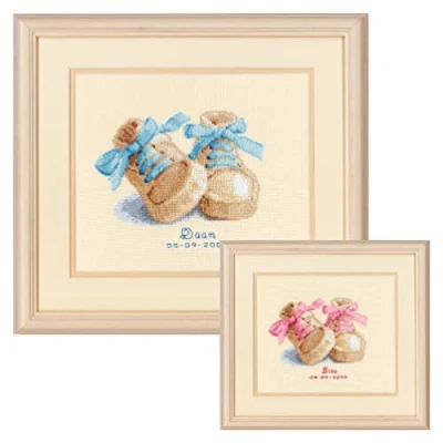 Afbeelding van Baby schoentjes rose en blauw 0011694