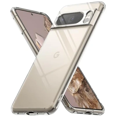 Afbeelding van Ringke beschermhoes compatibel met Google Pixel 8 Pro [Fusion] transparante solide stijve polycarbonaat achterkant TPU zachte bumper schokbestendig voor