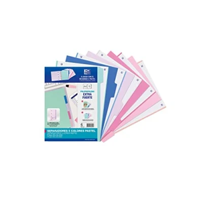 Afbeelding van Oxford Strongline, mapverdelers, 4 ringen, A4, ondoorzichtig, kunststof, 5 posities, boren, pastelkleuren