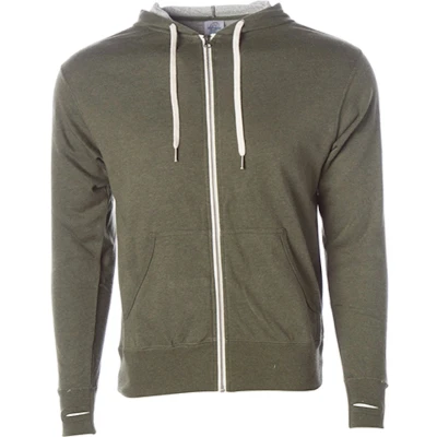 Afbeelding van Independent Unisex Midweight French Terry Zip Hood NP354 Olive Heather