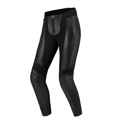 Afbeelding van SHIMA Monaco 2.0 Motorbroek voor dames, ademend, elastisch, slim fit en leer met CE bescherming, knieën (zwart, XS)