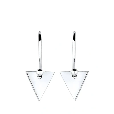 Afbeelding van Elli Ohrringe Dreieck GEO Minimal Trend 925 Silber Oorbellen, Dames, Maat: One Size,