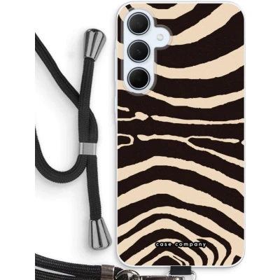 Afbeelding van Case Company® hoesje met Koord geschikt voor Samsung Galaxy A35 Arizona Zebra Telefoonhoesje Zwart Bescherming aan alle Kanten en Over de Schermrand