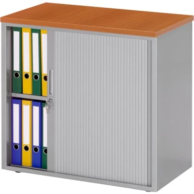 Afbeelding van Stalen roldeurkast 72,5x80x43cm bladkleur Beuken framekleur Antraciet (Ral 7016)