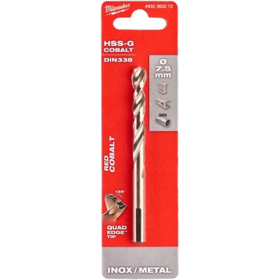 Afbeelding van MILWAUKEE 4932363272 HSS G Cobalt metaalboor DIN 338 7,5x109mm