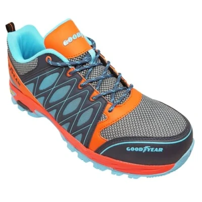 Afbeelding van Goodyear Mannen metalen vrije werkveiligheidstrainers, Oranje blauw, 44.5 EU