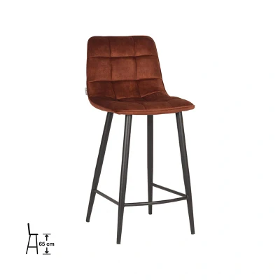 Afbeelding van Jelt barkruk 65cm velvet roestbruin