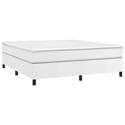 Afbeelding van Boxspringframe kunstleer wit 160x200 cm