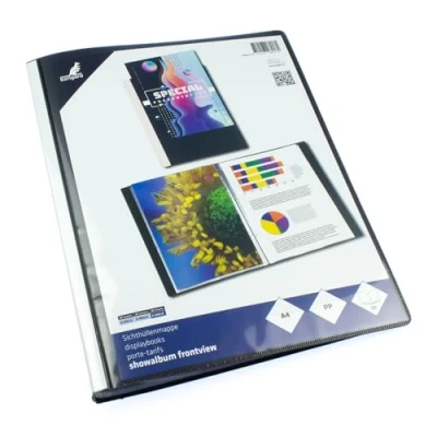 Afbeelding van Kangaro showalbum A4 PP 30 insteektassen zwart met insteektas voorzijde K 3035 0