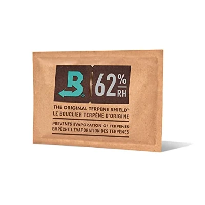 Afbeelding van Boveda voor kruidenopslag 2 weg vochtregulator bij 62% RH maat 67 maximaal 450 g bloemen voorkomt verlies van terpenen, overdrogen en schimmel