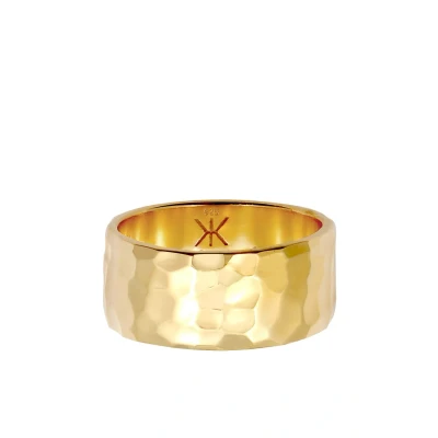 Afbeelding van Kuzzoi Hammered Vintage LOOK Ring goldcoloured, Heren, Maat: 62, Gold coloured