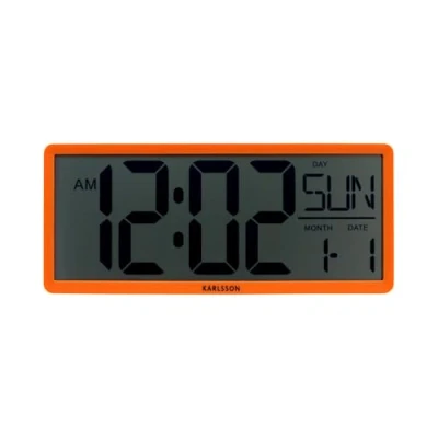 Afbeelding van Karlsson Wandklok Retro LCD Oranje 34.8x2.7x14.8cm Scandinavisch