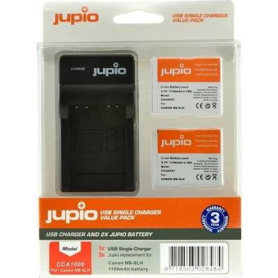 Afbeelding van Jupio Kit: 2x Battery NB 6LH + USB Single Charger