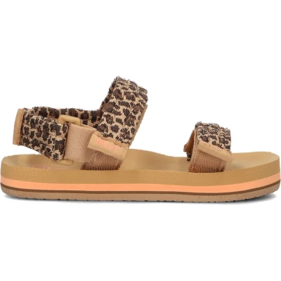 Afbeelding van Reef Kids Ahi Convertible Leopard Meisjes Slippers Bruin/Panterprint Maat 36