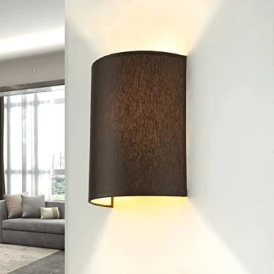 Afbeelding van Alice zeer chique binnenwandlamp voor de loft van donkerbruine stof in moderne stijl 1xE27 60W 230V lamp ideaal woonkamer