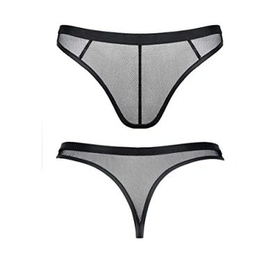 Afbeelding van LINGERIE OUTLET Men&#039;s Thong Made of Elastic Mesh black L