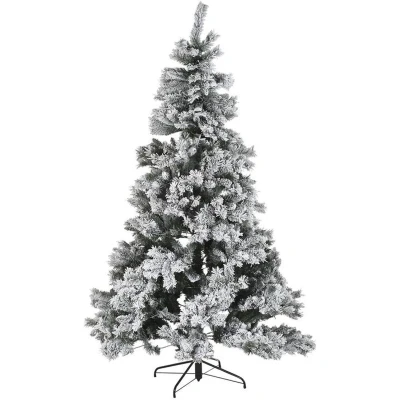 Afbeelding van Kerstboom DKD Home Decor Wit Groen Metaal Polyethyleen Besneeuwd 130 x 218 cm