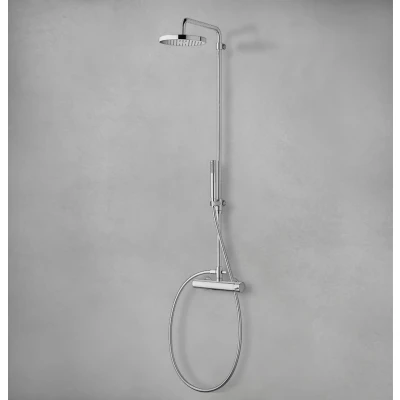 Afbeelding van Waterevolution Flow douchecombinatie met thermostaat en regendouche chroom T141T01