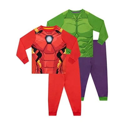 Afbeelding van Marvel Pyjamaset in verpakking van 2 Avengers Jongen, Meerkleurig