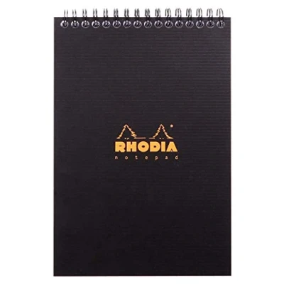 Afbeelding van Rhodia Classic notitieblok A5 Ruitjes bedrukt &amp; zwarte kaft