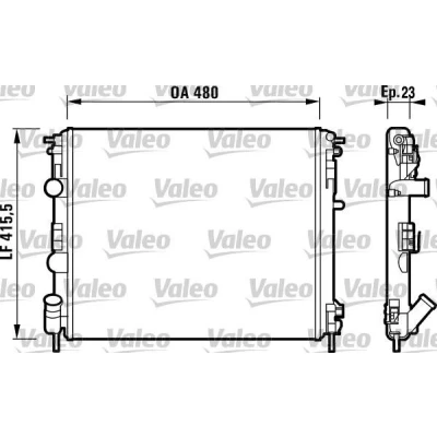 Afbeelding van VALEO 732721 Radiateur Aluminium 480 415 23 Zonder thermostaat Koelribben mechanisch gelast RENAULT: CLIO 2, Kangoo I Express, TRAFIC 2