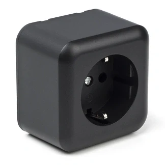 Afbeelding van Stopcontact Q link (Opbouw, Randaarde, Zwart)