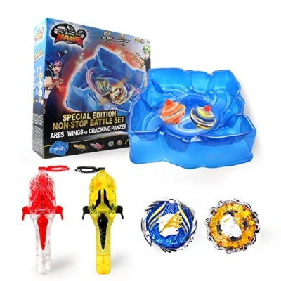 Afbeelding van Infinity Nado Battle Set Non Stop 2 tol van ARE&#039;S Wings en Cracking Panzer met Arene, kinderspeelgoed 5, 6, 7, 8, 9, 10, 11, 12 jaar, jongens meisjes