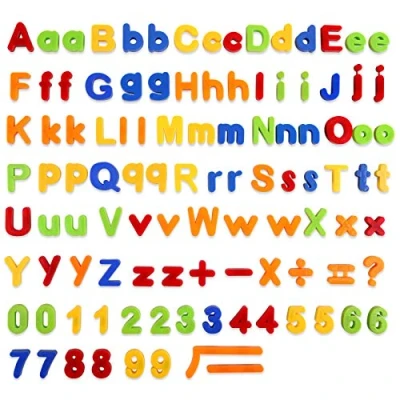 Afbeelding van kramow 106 stuks magnetische cijfers, meerkleurig, educatief speelgoed voor kleine kinderen, kleuterschool, spelling, tellen