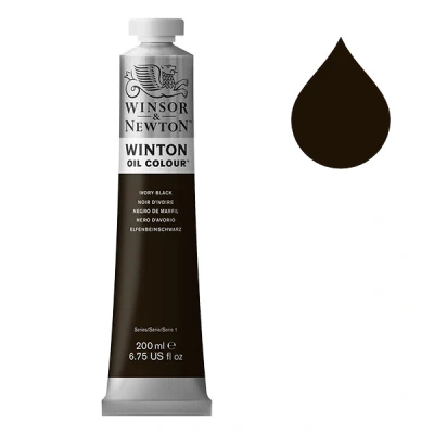 Image de Winsor &amp; Newton Winton peinture à l&#039;huile (200 ml) 331 noir d&#039;ivoire