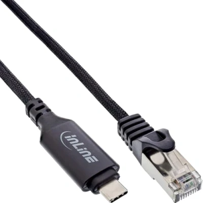 Afbeelding van InLine 33381B tussenstuk voor kabels USB Type C RJ 45 Zwart