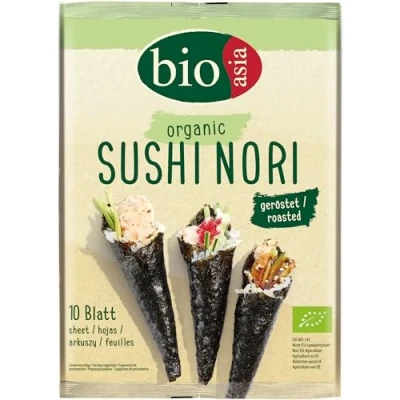 Afbeelding van Bioasia Bio Nori Bladeren Biologisch geroosterd zeewier voor de bereiding van sushi 1 x 25 g