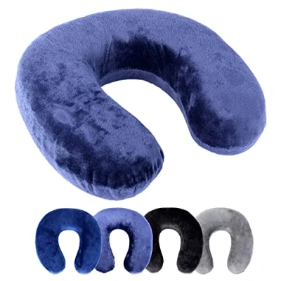 Afbeelding van Nekkussen, verkrijgbaar in 5 kleuren, orthopedische neksteun, Memory Foam, ideaal voor op reis, grijs