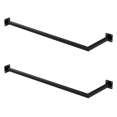 Afbeelding van Kledingstang hoek voor wand 30x90 cm zwart staal ML Design