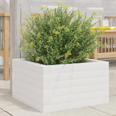 Afbeelding van Plantenbak 40x40x23 cm massief grenenhout wit