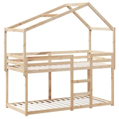 Afbeelding van vidaXL Stapelbedframe zonder matras massief grenenhout 90x200 cm